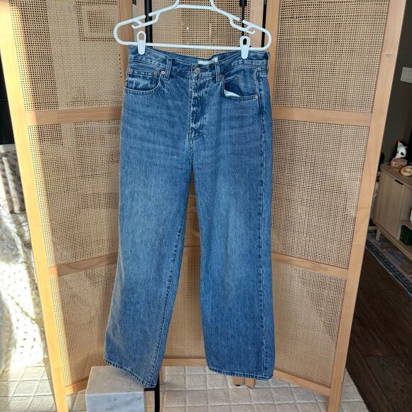 Denim forum Farrah Hi-rise Wide size 28 jeans medium blue Aritzia - Picture 3 of 7